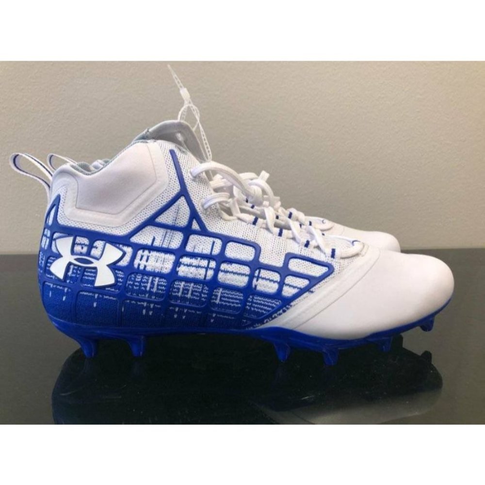 Under Armour Banshee Mid MC Mens Cleats Blue Sz 12